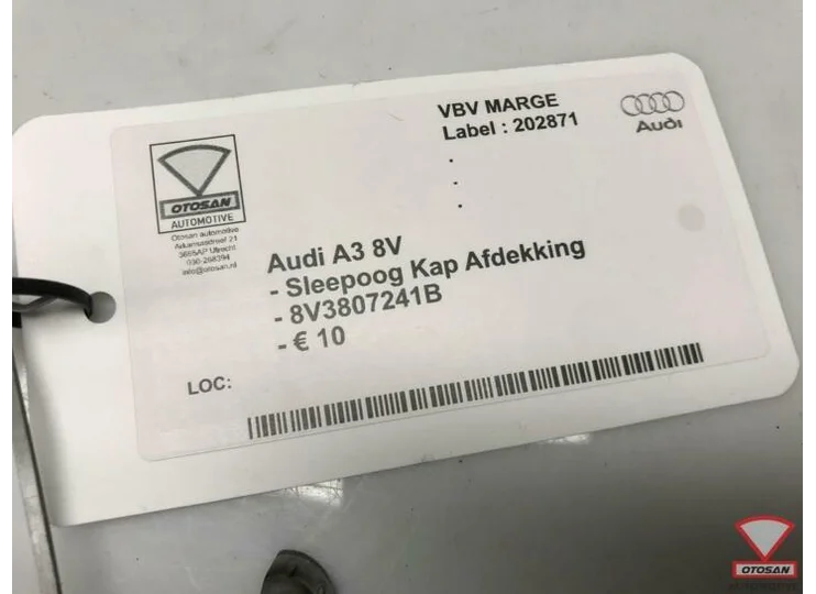 Audi A3 8V Sleepoog Kap Afdekking 8V3807241B