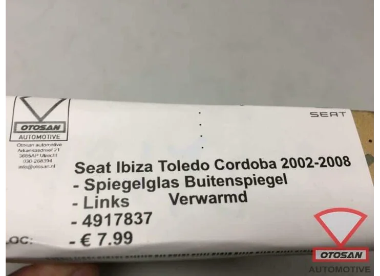 Seat Ibiza Cordoba 2002-2008 Spiegelglas Links Verwarmd Nieu