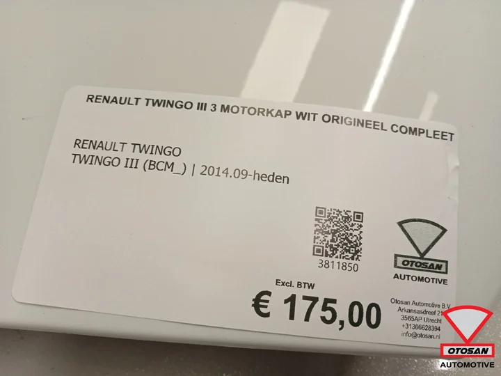 renault-twingo-iii-3-motorkap-wit-origineel-compleet — foto 5