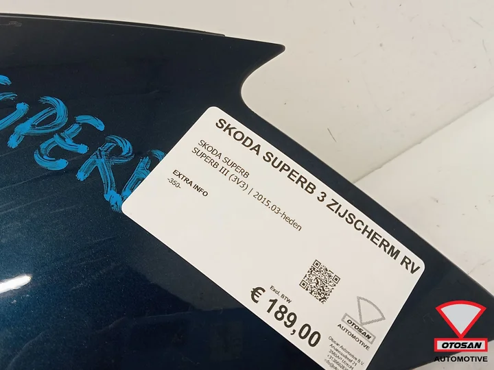 skoda-superb-3-2015-zijscherm-spatbord-rechts-voor-origineel — foto 4