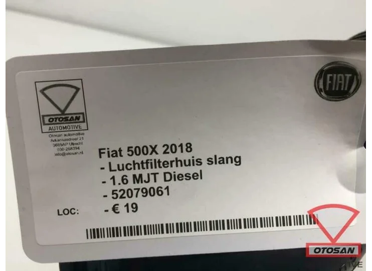 Fiat 500X 2018 Luchtfilterhuis Slang 1.6MJT 52079061