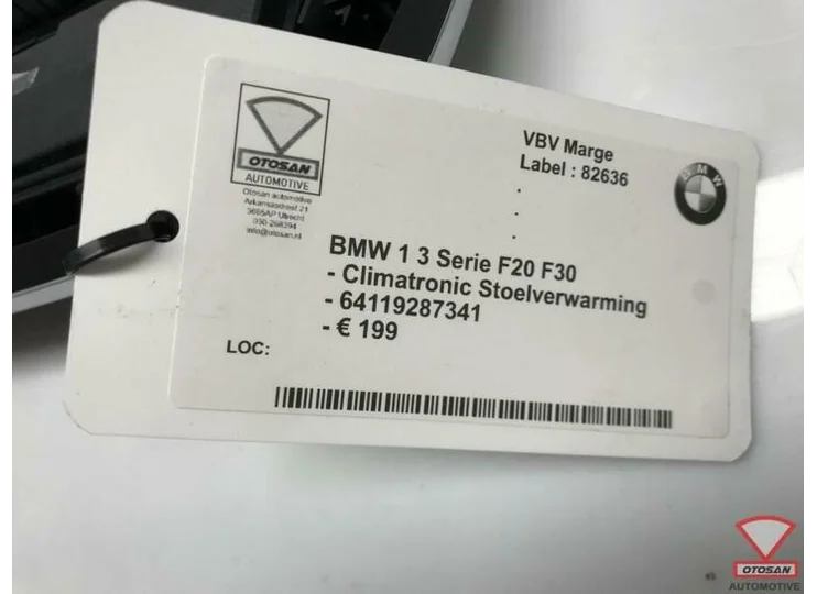 BMW 1 3 Serie F20 F30 Climatronic Stoelverwarming 6411928734