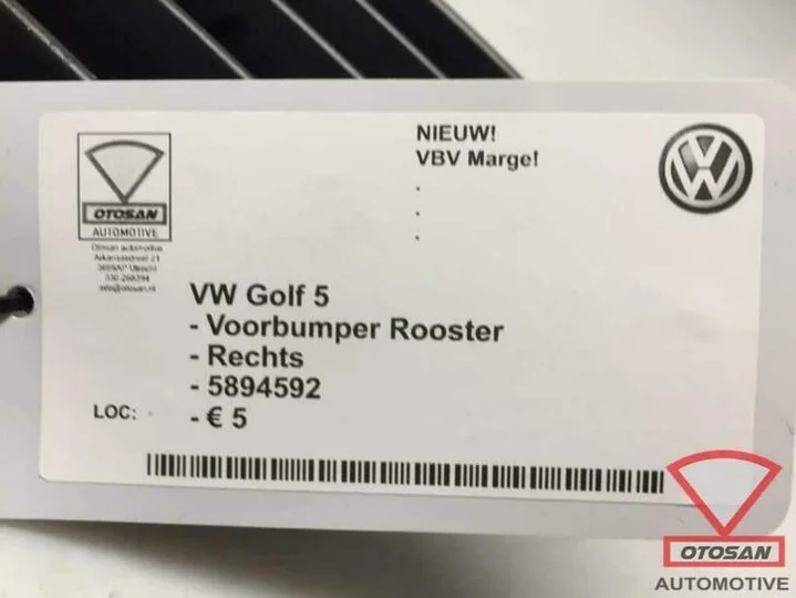 vw-golf-5-voorbumper-rooster-rechts-nieuw!-5894592 — foto 3