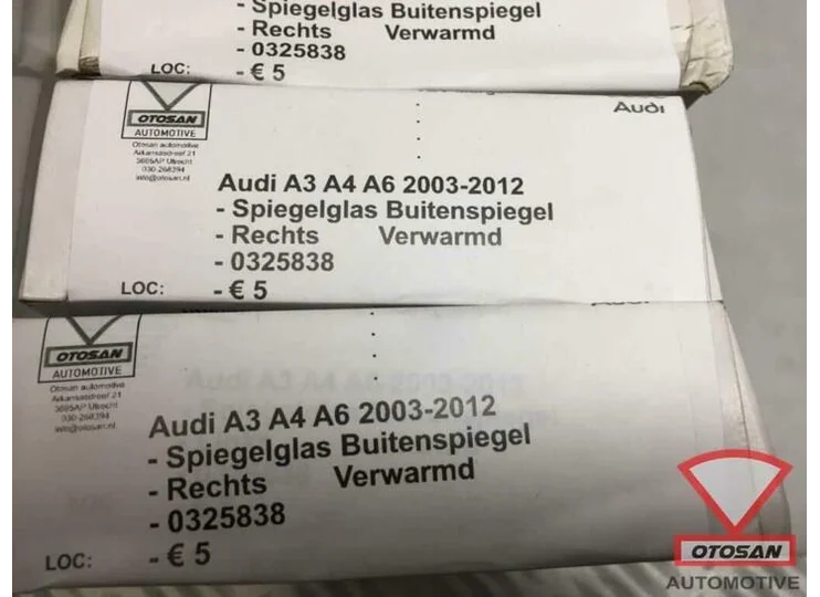 Audi A3 A4 A6 2003-2012 Spiegelglas Rechts Verwarmd Nieuw! 0