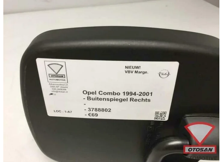Opel Combo 1994-2001 Buitenspiegel Spiegel Rechts Nieuw! 378