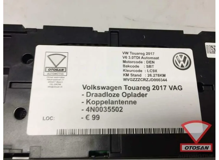 VW Touareg 2017 Draadloos Oplader Koppelantenne 4N0035502