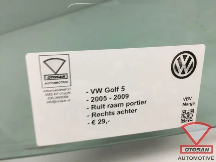 vw-golf-v-5-05-09-ruit-raam-portier-deur-rechts-achter — foto 3