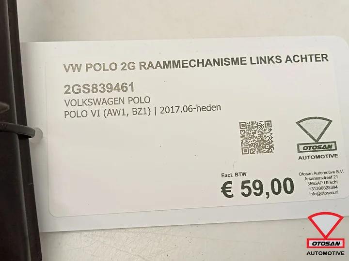 vw-polo-2g-2017-raammechanisme-links-achter-2gs839461 — foto 3