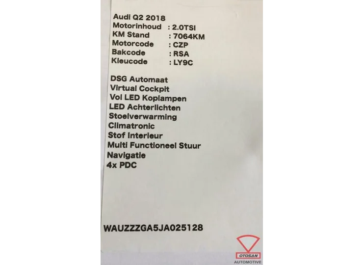 Audi Q2 2018 VAG Turboslang Turbo Slang 5Q0145838