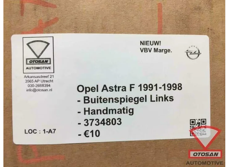 Opel Astra F 1991-1998 Buitenspiegel Spiegel Links Nieuw! 37