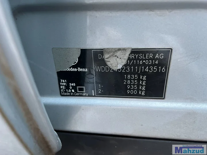 2006-mercedes-b-klasse-w245-b150-zilver-demontage-onderdelen — foto 33