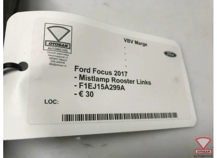 Ford Focus 2016 Mistlamp Rooster Links F1EJ15A299A