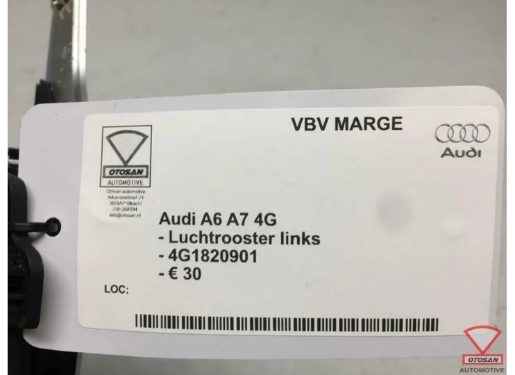 Audi A6 A7 4G Luchtrooster Links Dashboard 4G1820901