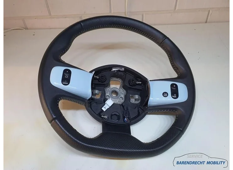 Lenkrad Renault Twingo III 3 Leder Leder schwarz blau perforiert abgeflacht 484001757R 2014 / 2020