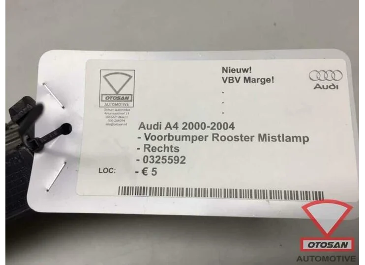 Audi A4 8E 00-04 Voorbumper Rooster Rechts Nieuw! 0325592