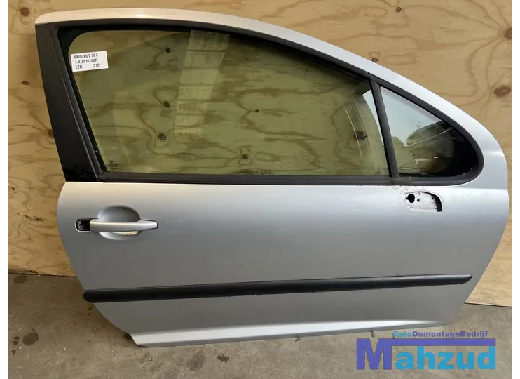 PEUGEOT 207 zilver EZR rechts 3Deurs deur portier2006-2015