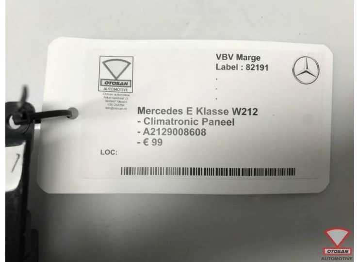 Mercedes E Klasse W212 Climatronic Paneel A2129008608