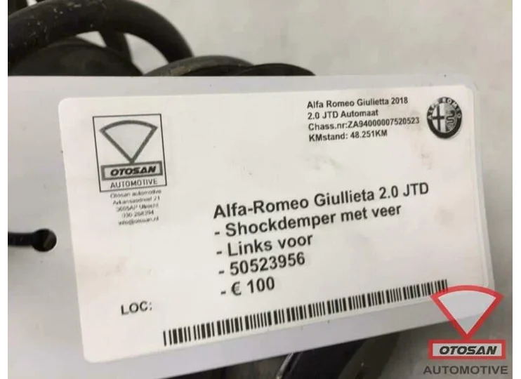 Alfa Romeo Giulietta 2018 Schokdemper Links Voor 50523956
