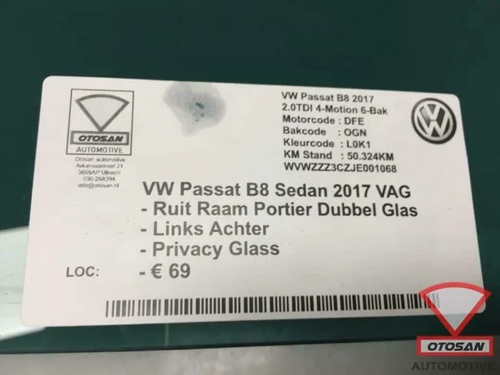 vw-passat-b8-sedan-ruit-raam-portier-dubbel-links-achter-pri — foto 3