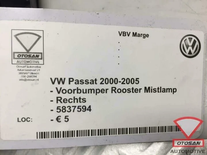 vw-passat-00-05-voorbumper-rooster-mistlamp-rechts-nieuw!-58 — foto 3