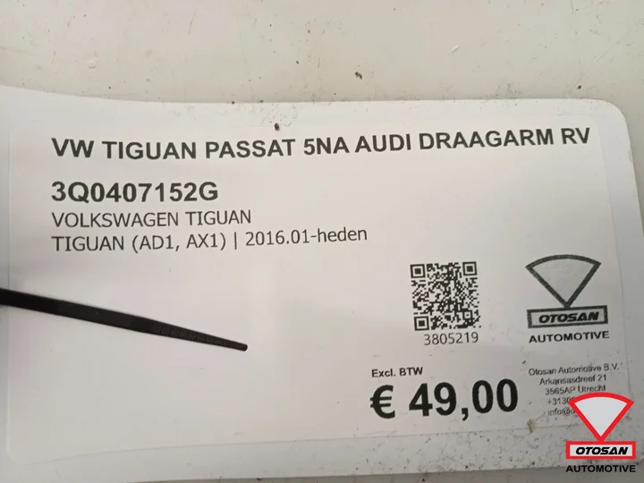 vw-tiguan-passat-5na-audi-draagarm-rechts-voor-3q0407152g — foto 3