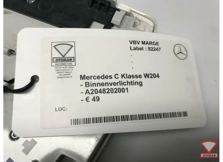 Mercedes C Klasse W204 Binnenverlichting Hemel A2048202001