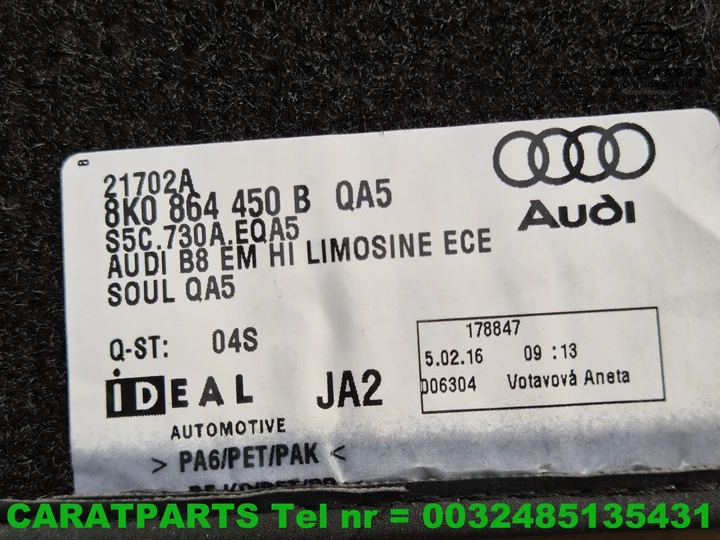 8k1863691f-8k0864450b-audi-a5-matten-set-a5-vloermatten-a4 — foto 8