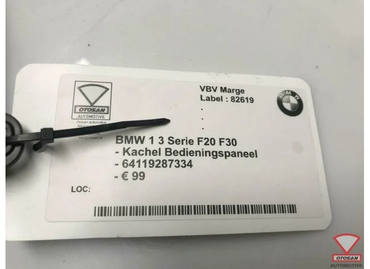 BMW 1 3 Serie F20 F30 Kachel Bedieningspaneel 64119287334