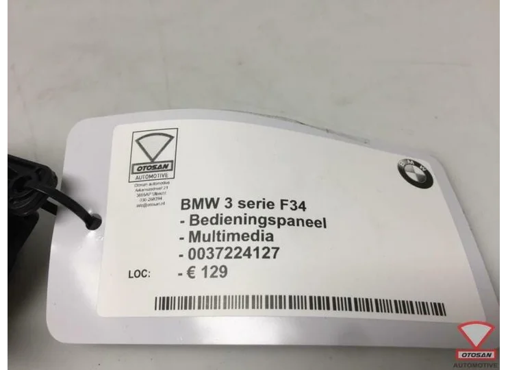 BMW 3 Serie F34 Bedieningspaneel Multimedia 0037224127