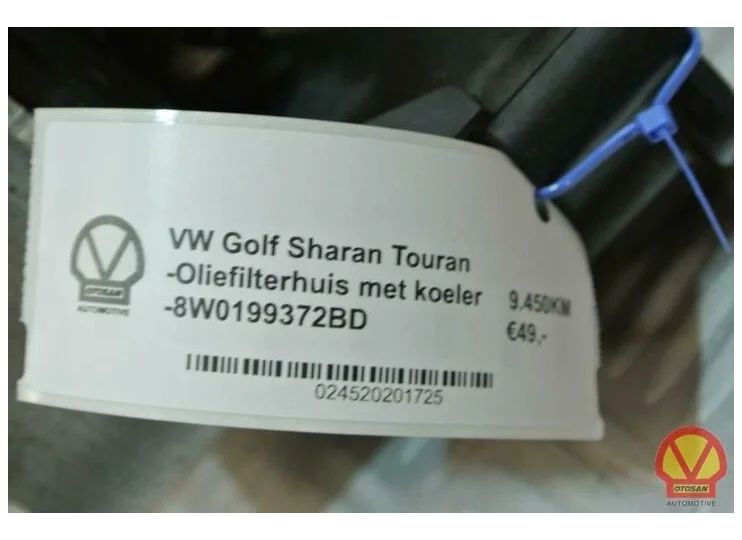 VW Golf Sharan Touran Oliefilterhuis met koeler 8W0199372BD