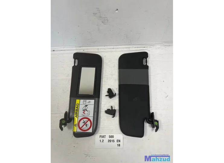 FIAT 500 Zwart zonneklep links rechts set 2007+