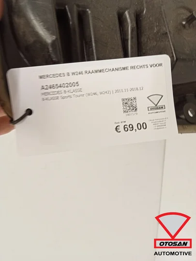 mercedes-b-w246-raammechanisme-rechts-voor-a2465402005 — foto 3