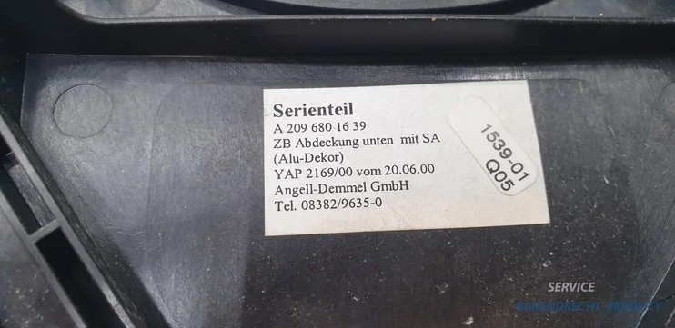 middenconsole-w209-clk-mercedes-pook-afdekkap-a2032674810-distronic-origineel-gebruikt-2001-2008 — foto 7