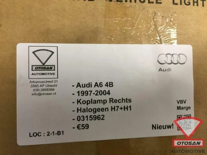 audi-a6-4b-1997-2004-koplamp-rechts-h7-h1-halogeen-nieuw!-03 — foto 3