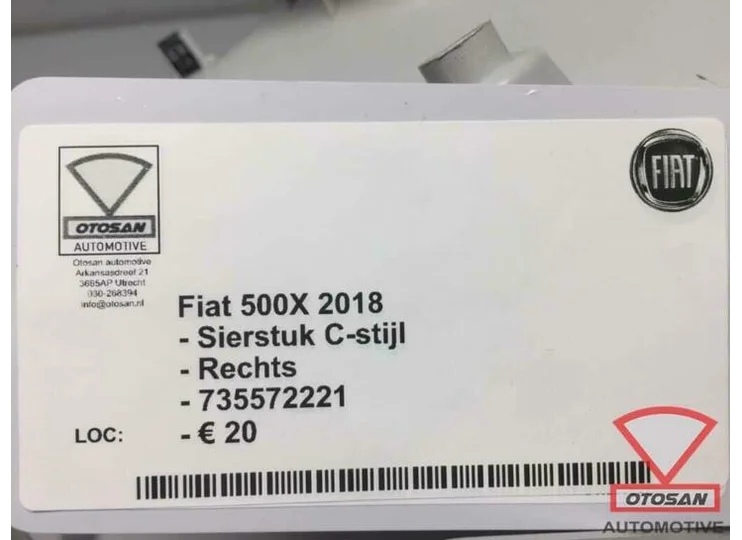 Fiat 500X 2018 C-Stijl Afdekking Rechts 735572221