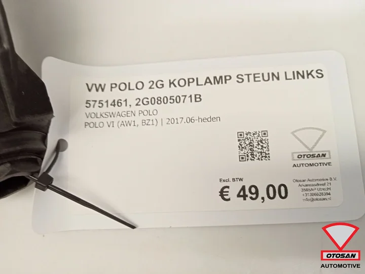 vw-polo-2g-1721-koplamp-houder-steun-links-nieuw-2g0805071b — foto 2
