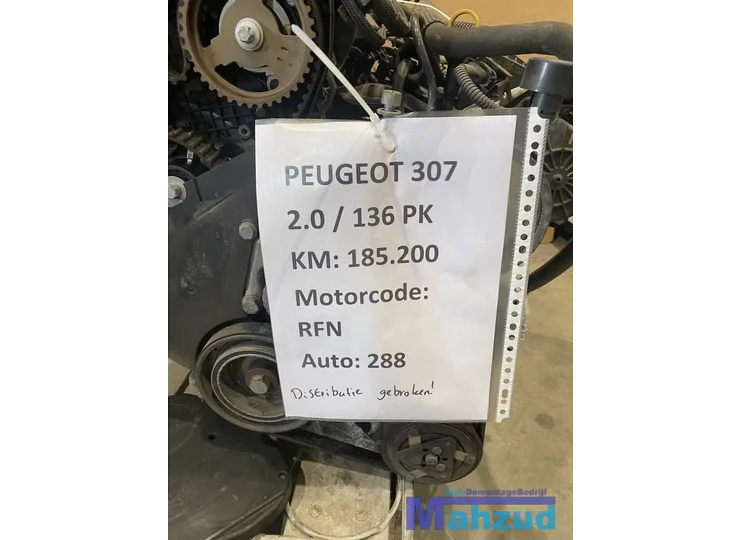 peugeot-307-20-motor-motorblok-rfn-distributie-ketting-gebroken