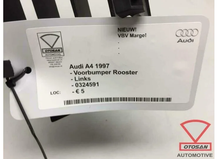 Audi A4 1997 Voorbumper Rooster Links Nieuw! 0324591
