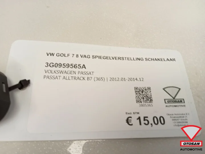 vw-golf-7-8-vag-spiegelverstelling-schakelaar-3g0959565a — foto 2