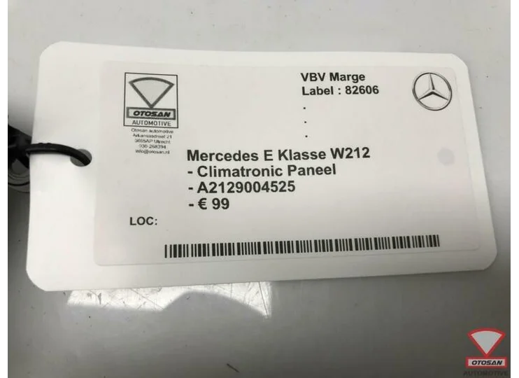 Mercedes E Klasse W212 Climatronic Paneel A2129004525