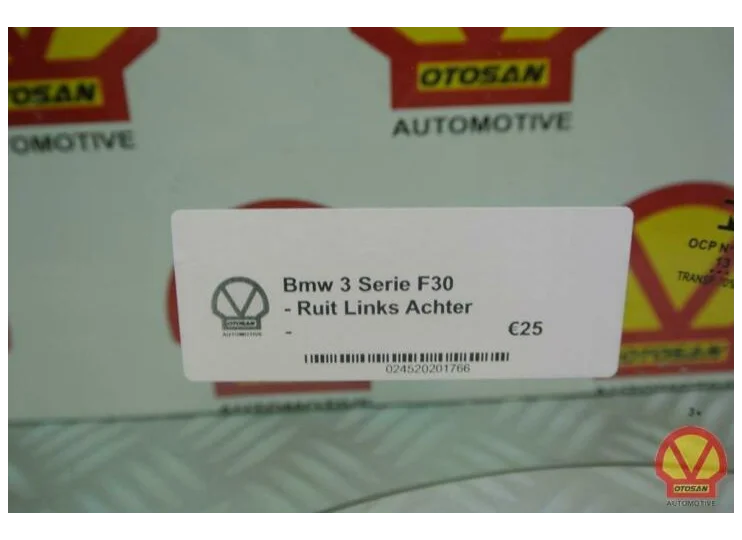 BMW 3 Serie F30 Ruit Zijruit Zij Raam Links Achter