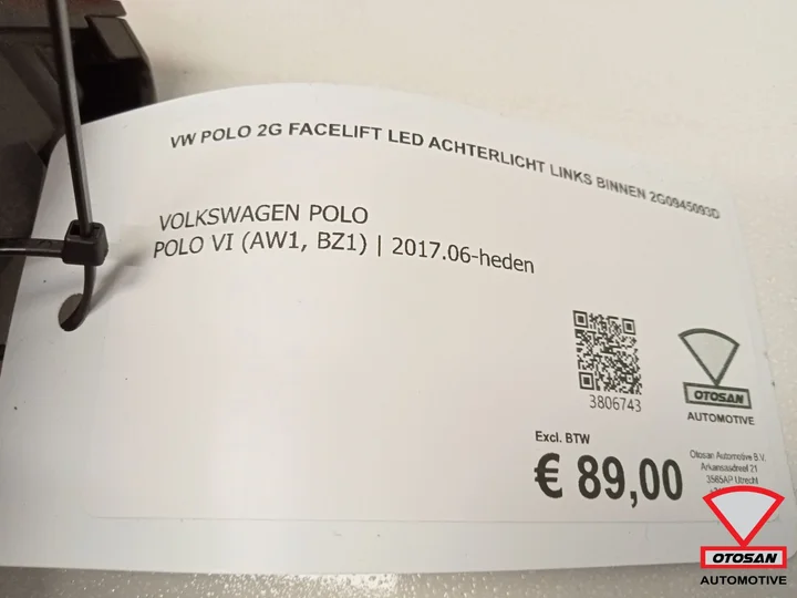 vw-polo-2g-facelift-led-achterlicht-links-binnen-2g0945093d — foto 4