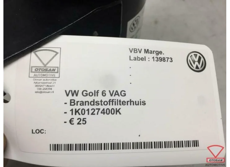 VW Golf 5 6 VAG Brandstoffilterhuis 1K0127400K