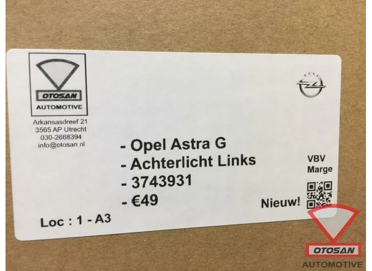 Opel Astra G Achterlicht Links Nieuw! 3743931