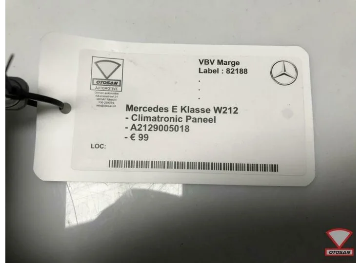 Mercedes E Klasse W212 Climatronic Paneel A2129005018