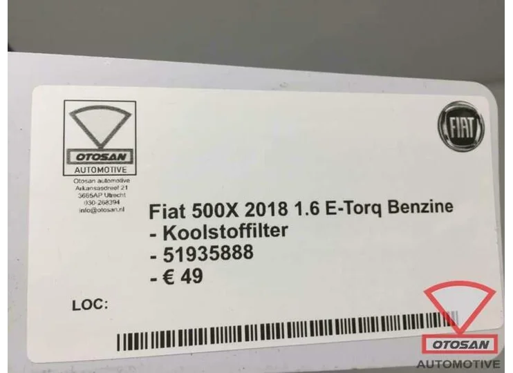Fiat 500X 2018 Koolstoffilter Koolstof Filter 51935888
