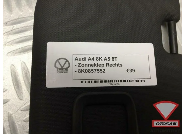 Audi A4 8K A5 8T Zonneklep Rechts Zwart 8K0857552