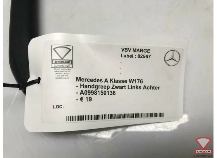 Mercedes A Klasse W176 Handgreep Links Achter A0998150136