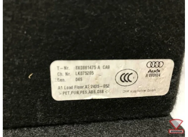 Audi A1 8X Sportback Laadvloer Kofferbakmat 8X0861475A 17