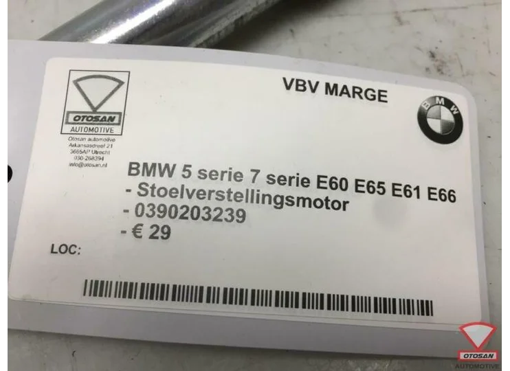 BMW 5 7 Serie E60 E65 E66 Stoelverstellingsmotor 0390203239